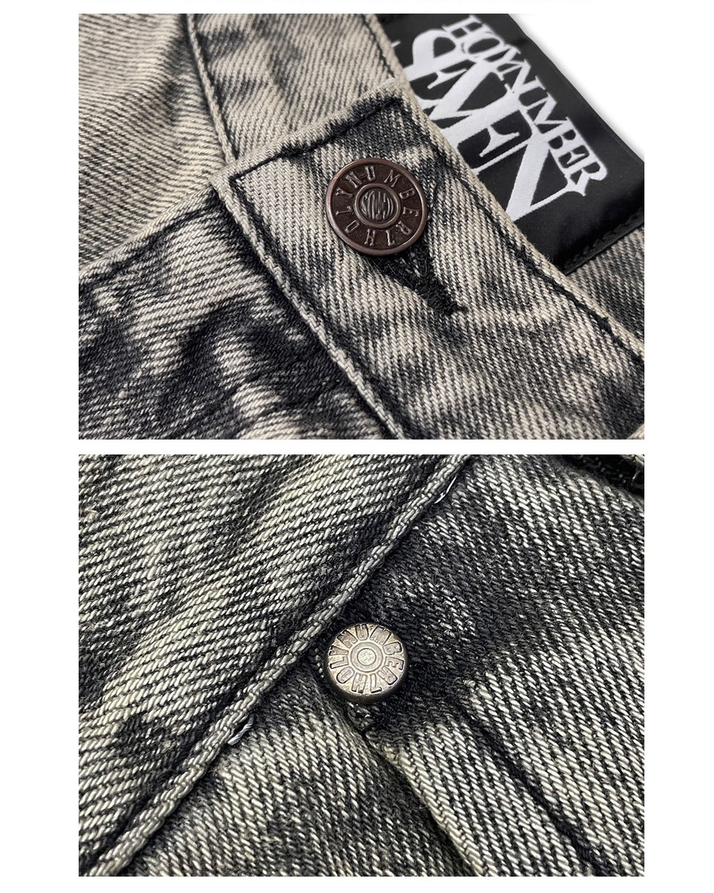 WASHING DENIM VINTAGE HALF PANTS_ Dark Grey