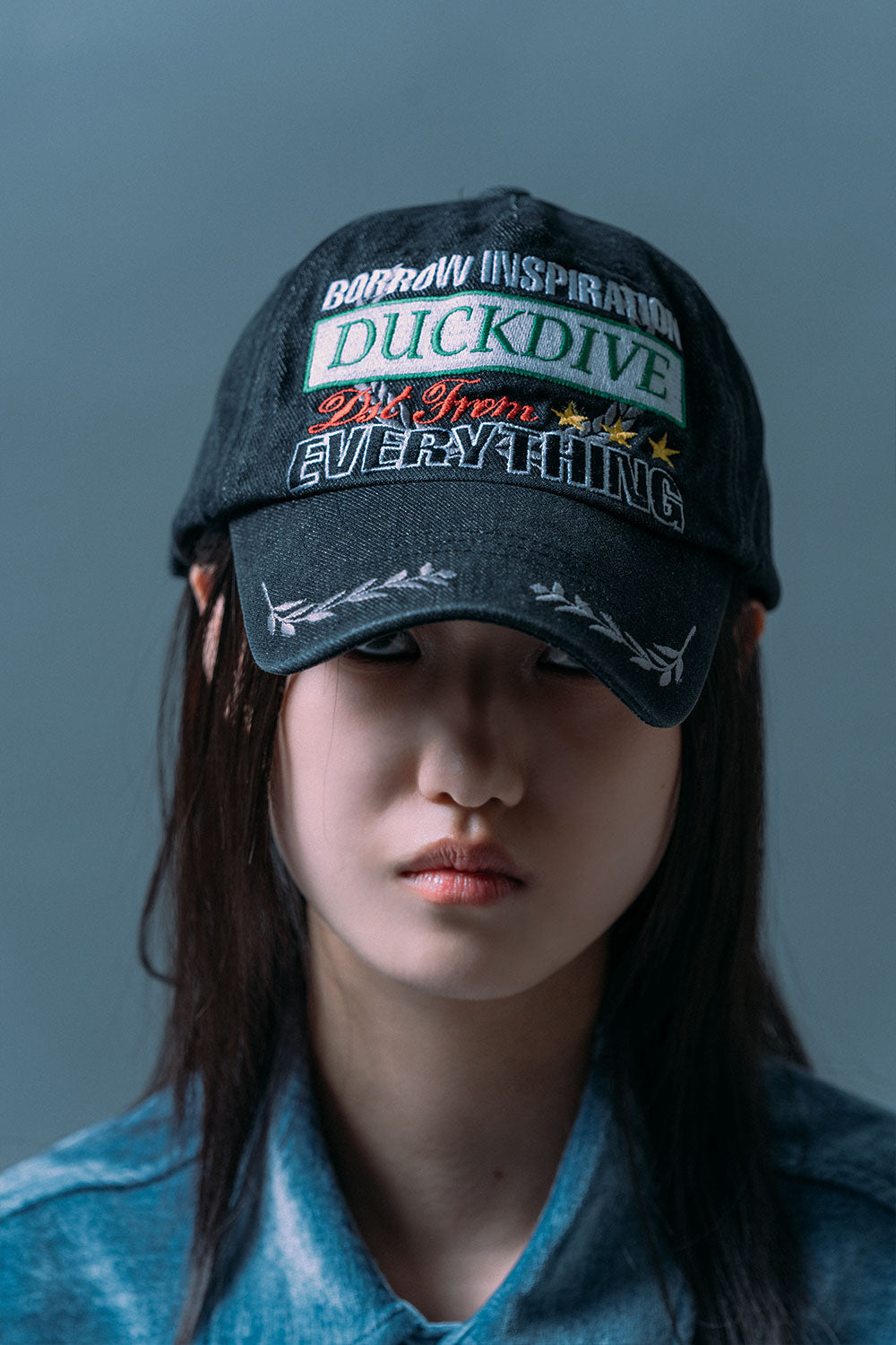 LAUREL BALL CAP _ DENIM BALCK _ (Wearing NewJeans Minji)