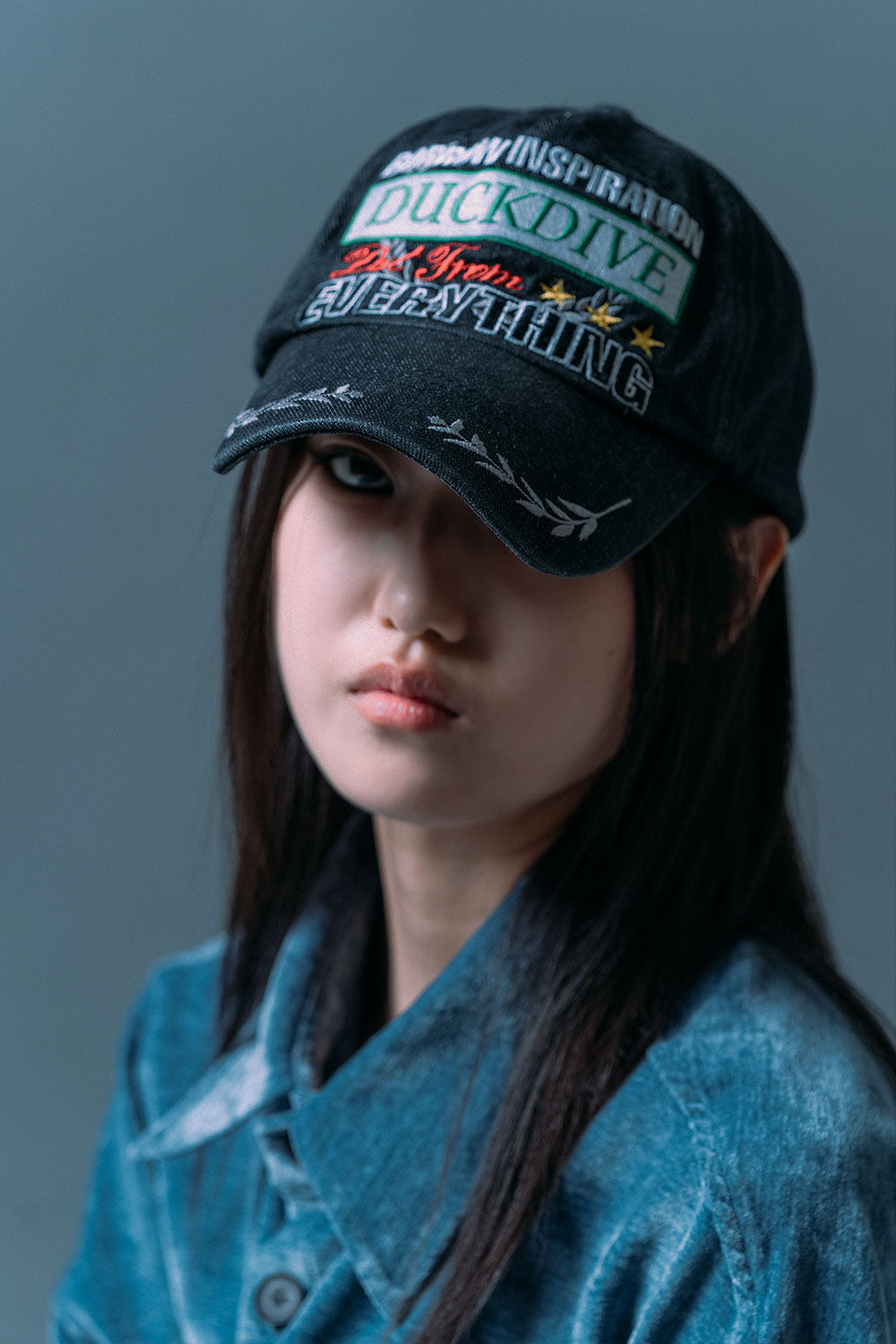 LAUREL BALL CAP _ DENIM BALCK _ (Wearing NewJeans Minji)