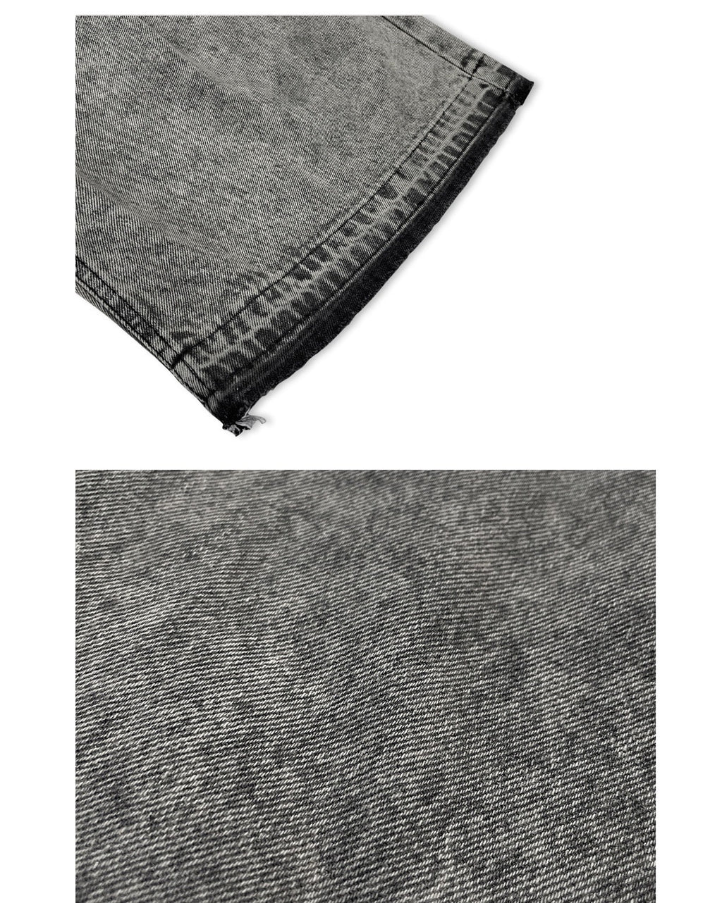 WASHING DENIM VINTAGE HALF PANTS_ Dark Grey