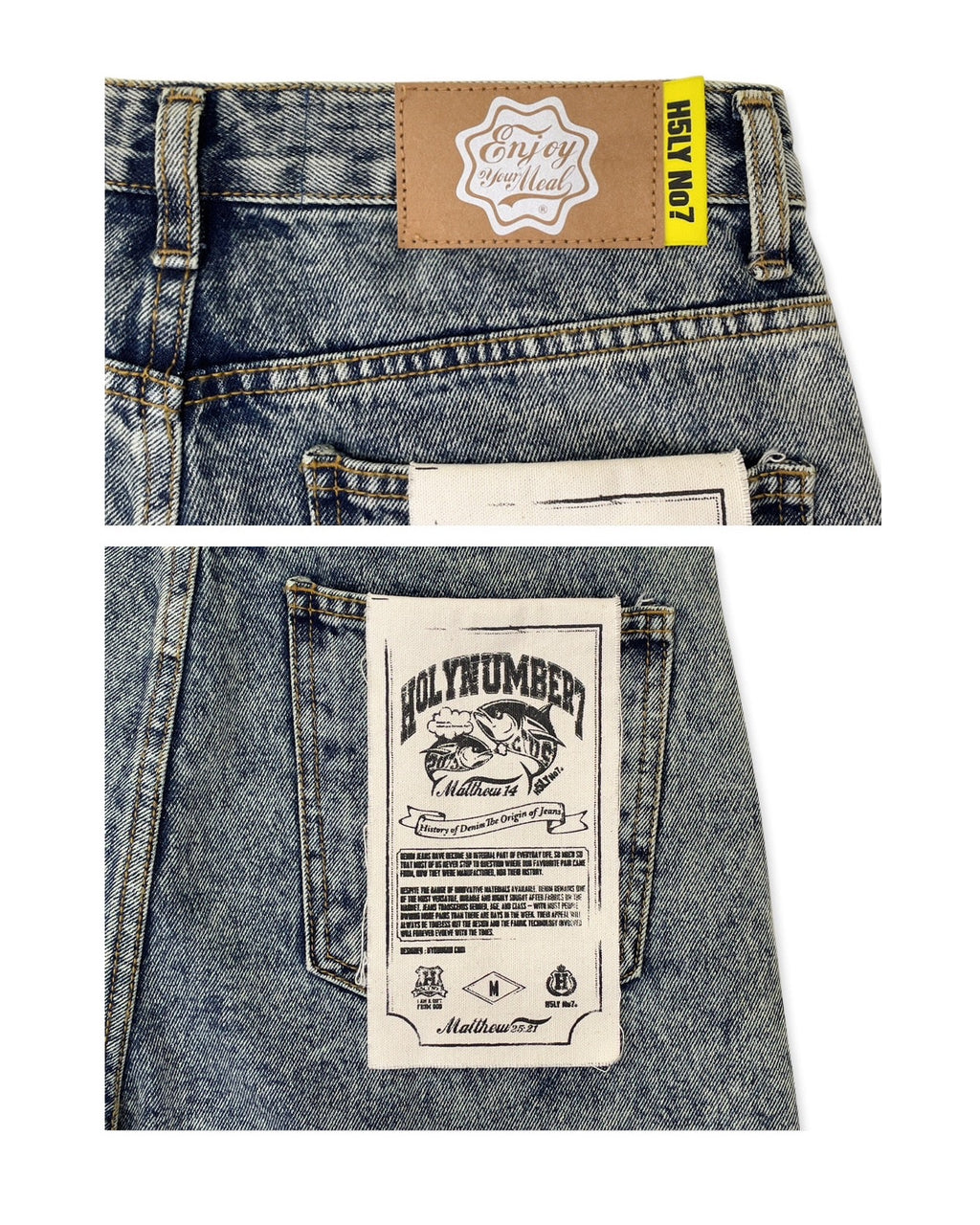 WASHING DENIM VINTAGE HALF PANTS_ Tinted Blue