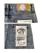 WASHING DENIM VINTAGE HALF PANTS_ Tinted Blue