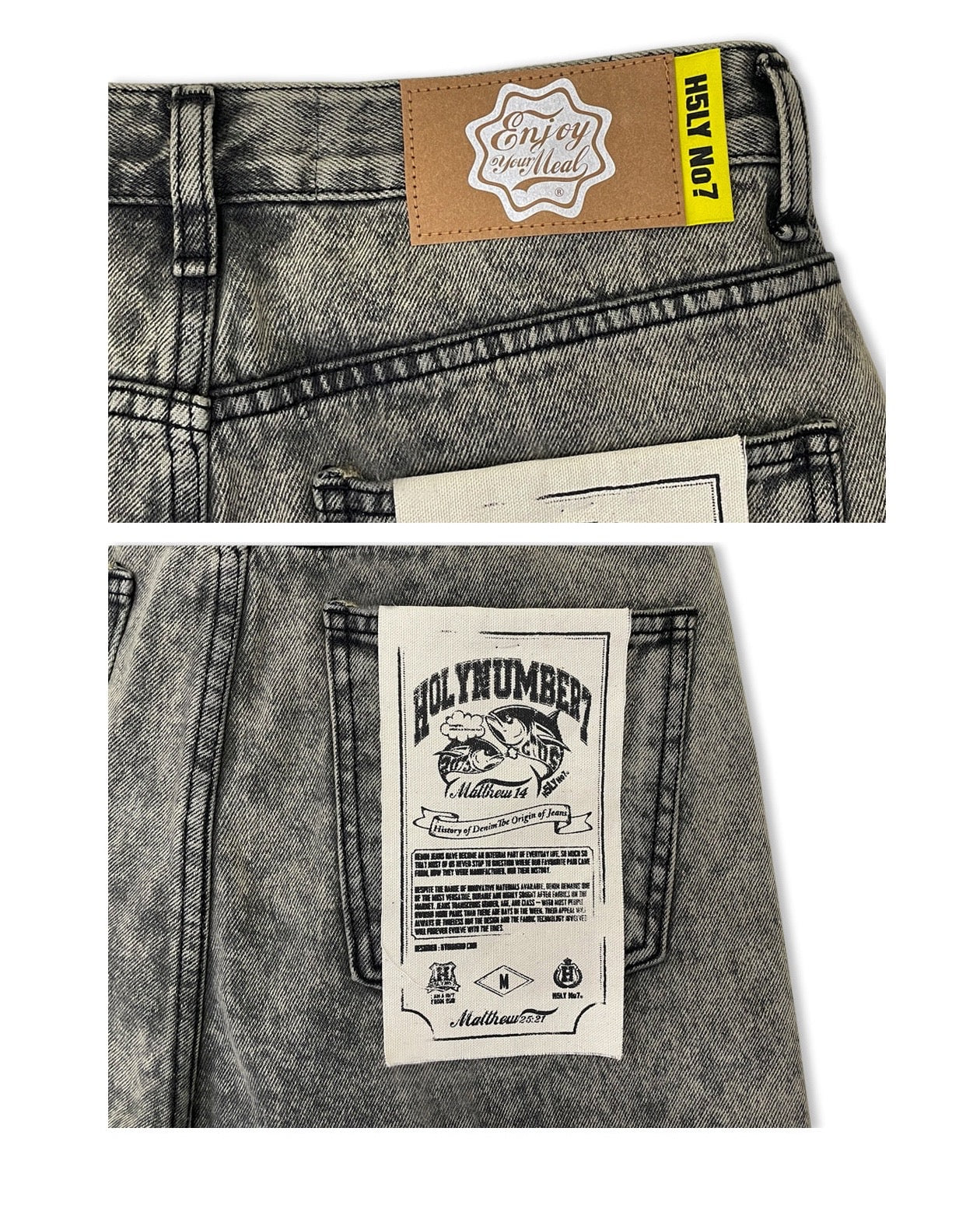 WASHING DENIM VINTAGE HALF PANTS_ Dark Grey