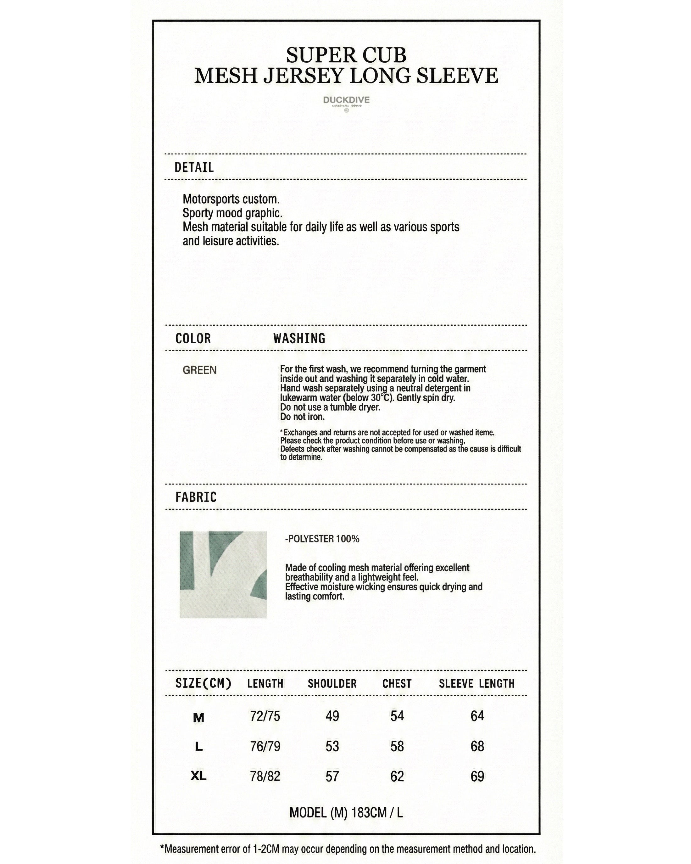 SUPER CUB MESH JERSEY LONG SLEEVE