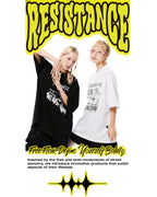 Oversized Hip Hop Dance Studio Resistance Graphics Short Sleeve T-Shirt