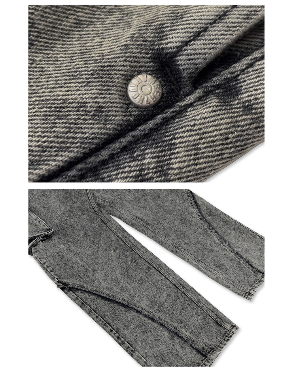 WASHING DENIM CARGO PANTS _ Dark Grey