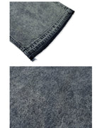 WASHING DENIM VINTAGE HALF PANTS_ Tinted Blue
