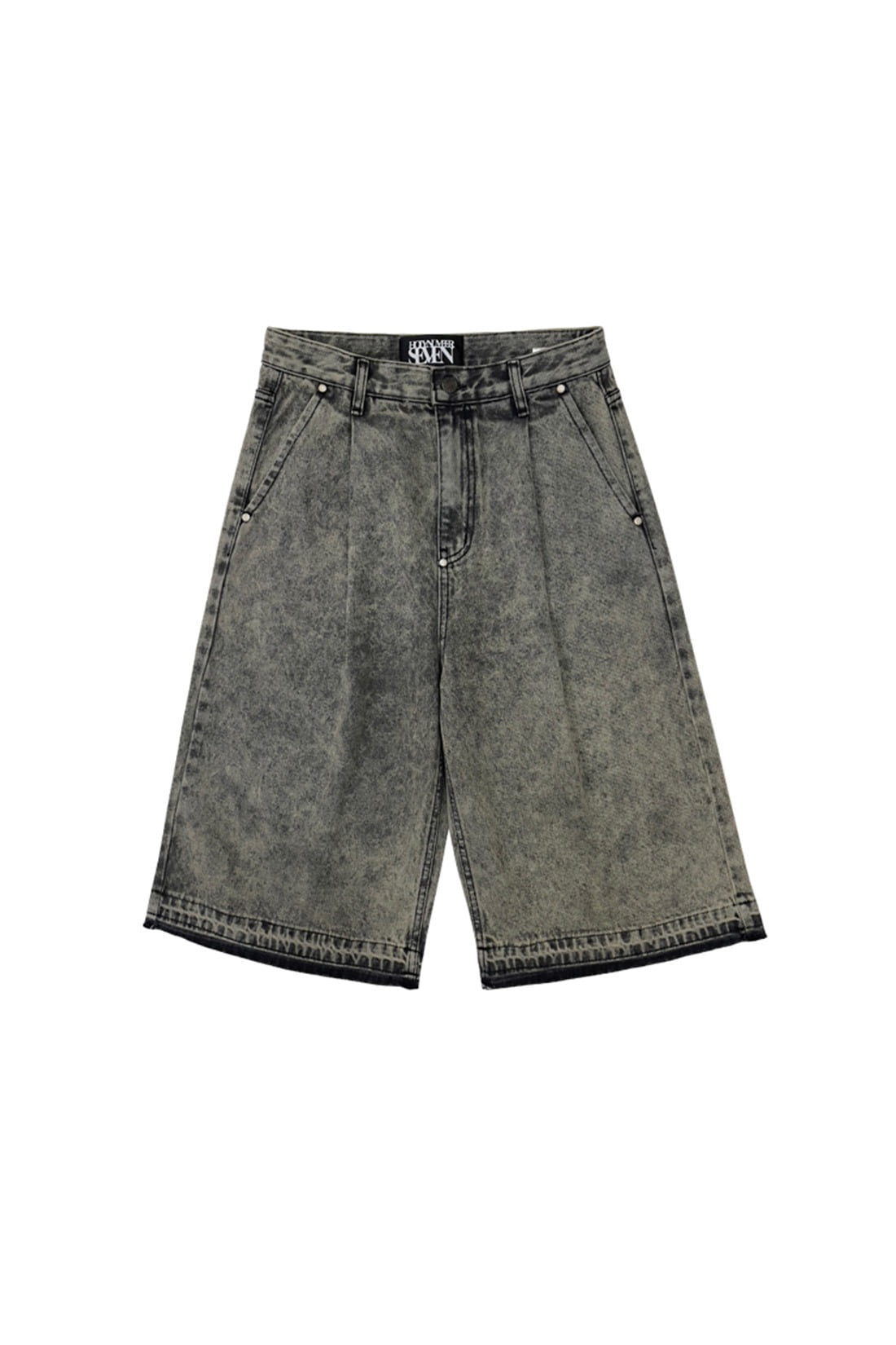 WASHING DENIM VINTAGE HALF PANTS_ Dark Grey