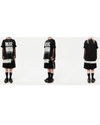 Oversized Hip Hop Dance Studio Radio Graphics Short Sleeve T-Shirt