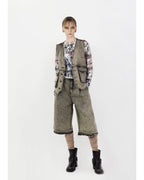 WASHING DENIM VINTAGE HALF PANTS_ Dark Grey