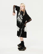 Oversized Hip Hop Dance Studio Radio Graphics Short Sleeve T-Shirt