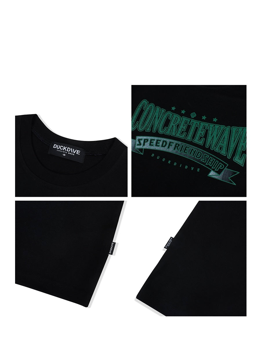 Varcity slogan T-shirt _ black