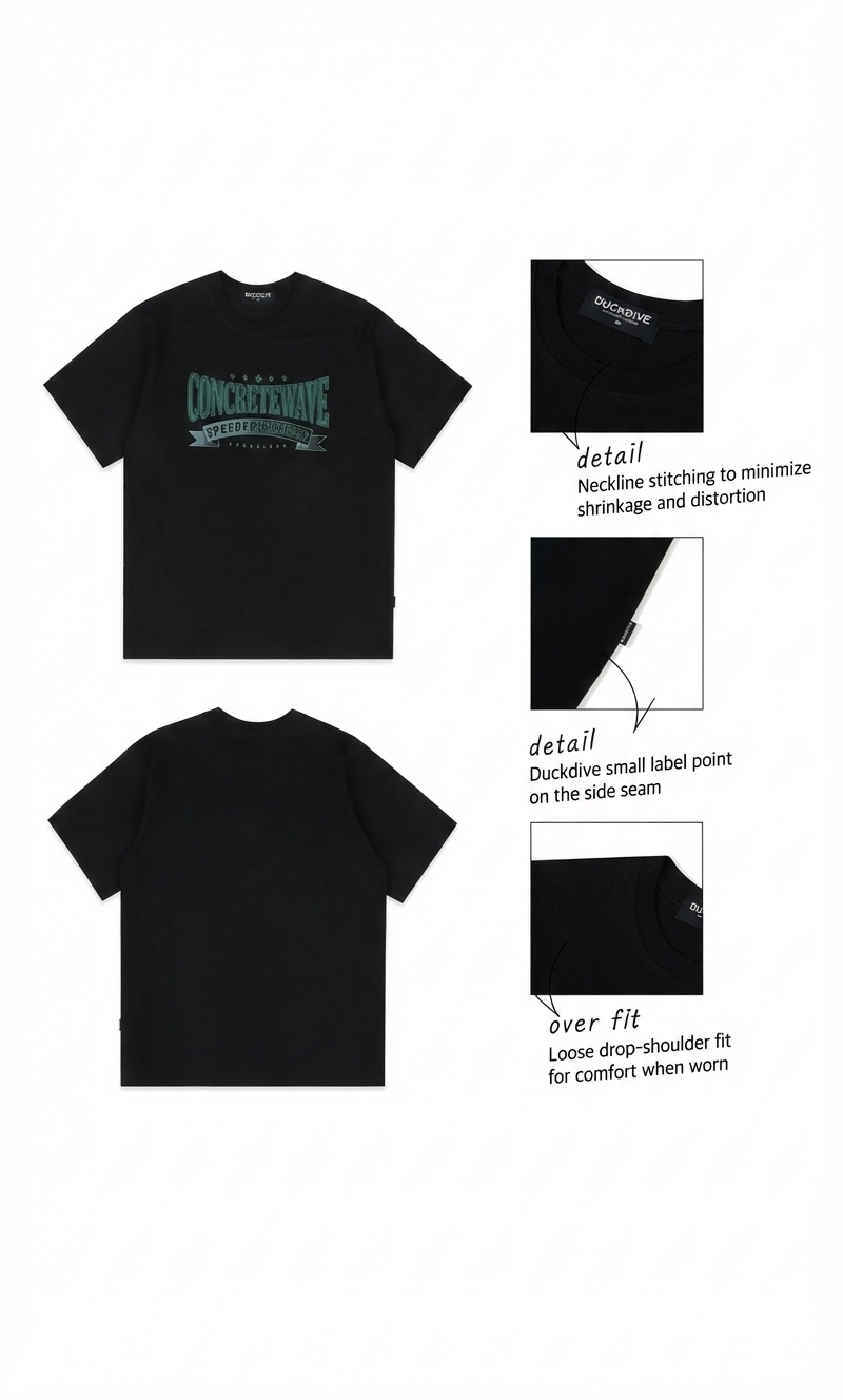Varcity slogan T-shirt _ black