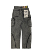 WASHING DENIM CARGO PANTS _ Dark Grey