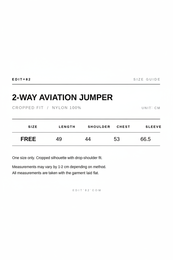 Front pocket 2way cropped aviation jumper