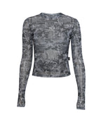 Camo see-through mesh long-sleeved_Charcoal