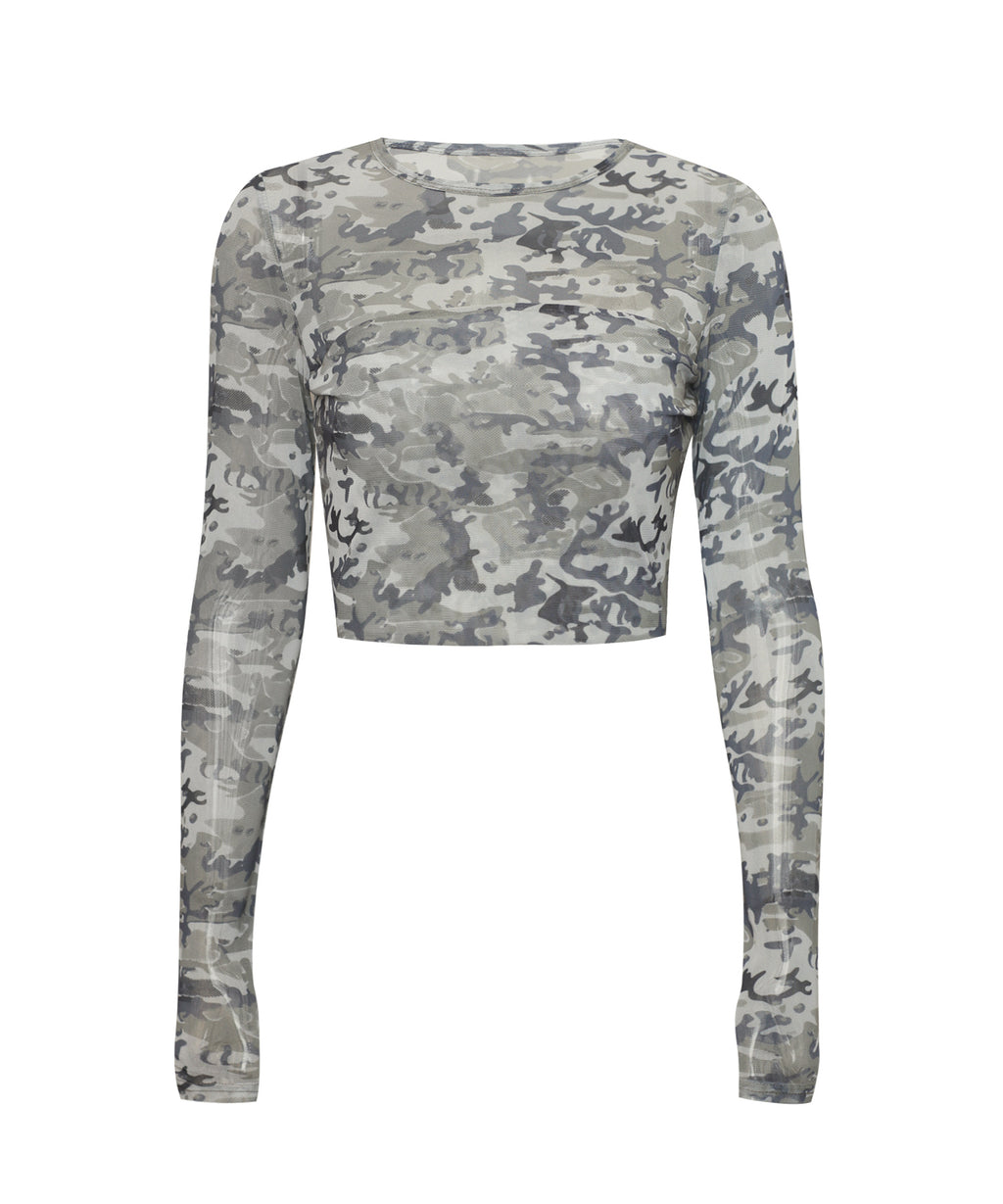 CAMO SEE-THROUGH BACK OPEN MESH LS
