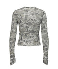 Camo see-through mesh long-sleeved_Khaki