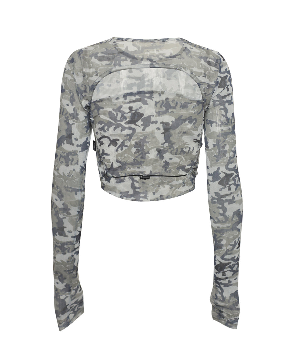 CAMO SEE-THROUGH BACK OPEN MESH LS