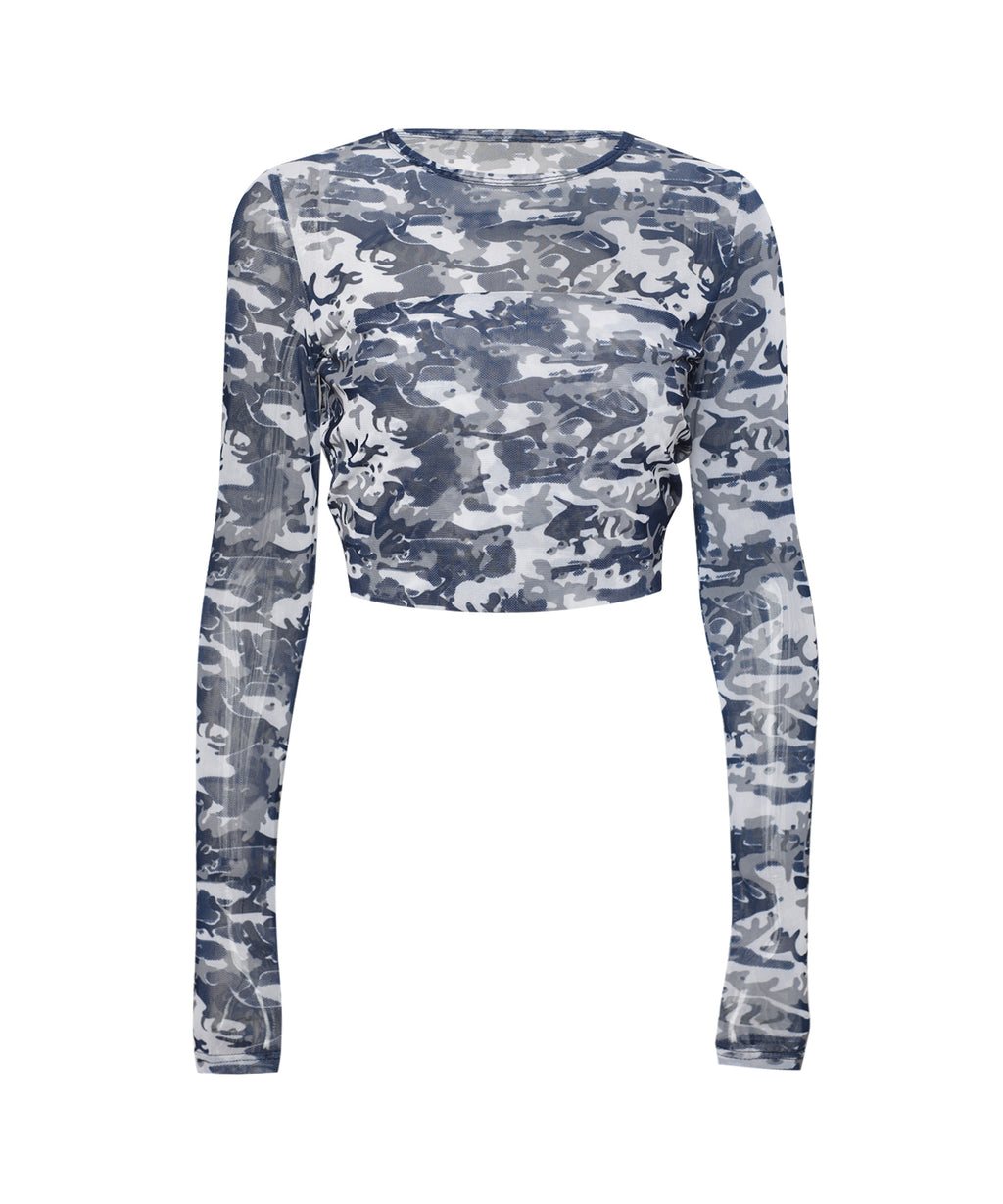 CAMO SEE-THROUGH BACK OPEN MESH LS